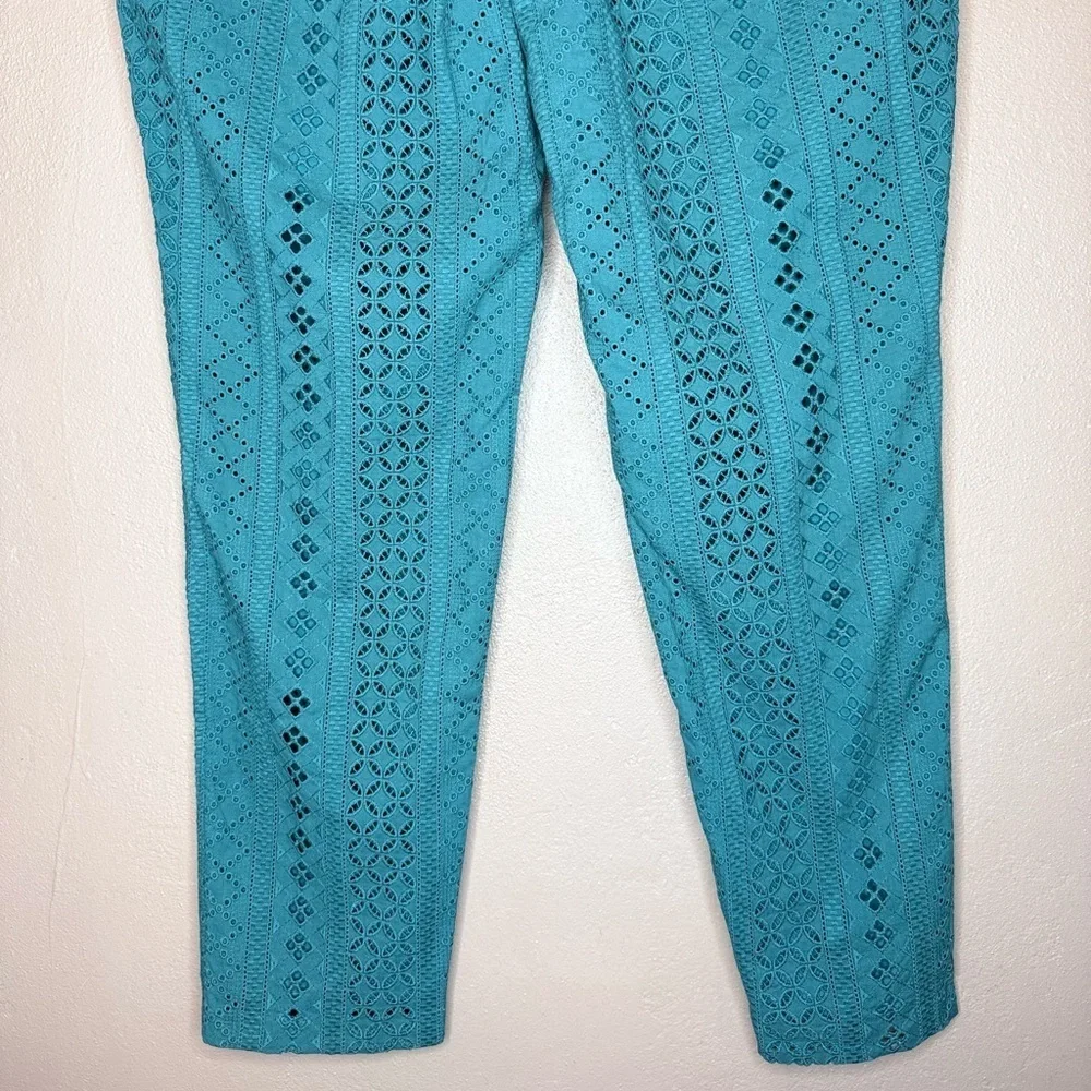 International Concepts Eyelet Patterned Ankle Pants in Island Breeze Size 1X NWT